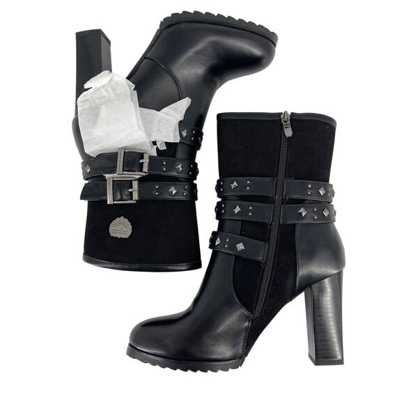 Milwaukee Performance MBL9433 leather motorcycle boots Triple Buckle Size 8 - Picture 4 of 7